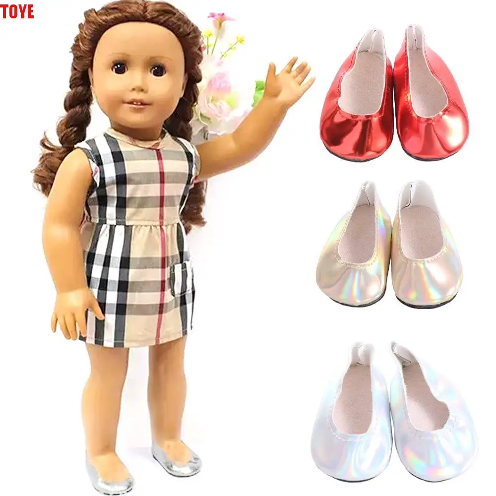 Dolls Decoration PU Leather PU Leather Doll Shoes White Doll Shoes Glossy Shiny Shoes Mini 7cm Reborn Doll Shoes Clay Dolls