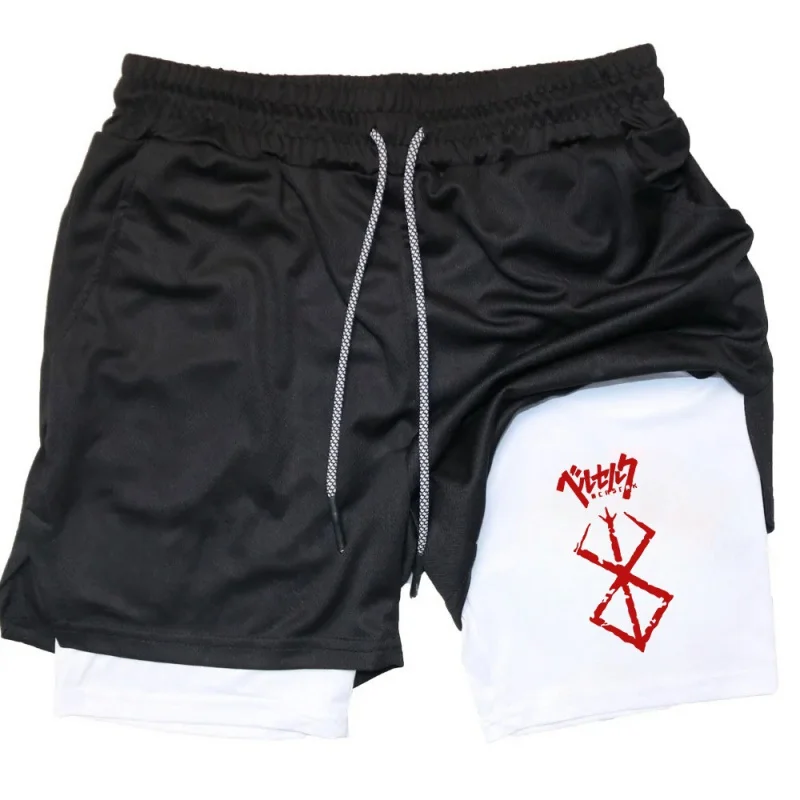 

Quick-Dry Sports Shorts Men Basketball Running Fitness Five-Point Shorts Fake Two-Piece Anti-Exposure Swimming Shorts