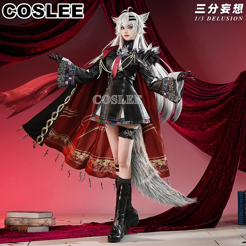 COSLEE Arknights Lappland the Decadenza Cosplay Costume Game Suit Uniform Dress Tail Ears Halloween Carnival Party Outfit Women