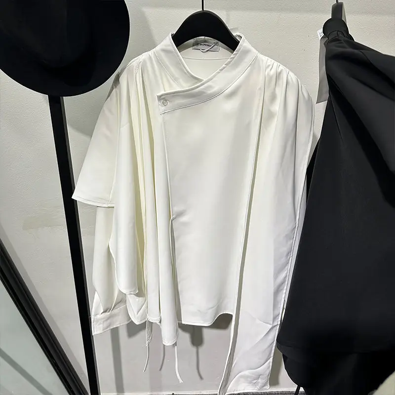 Dark Retro Avant-Garde Design Irregular Loose Long-Sleeved Shirt Personality Fashion Designer Japanese Top