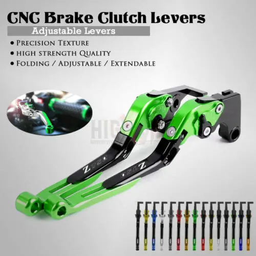 

CNC Motorcycle Accessories Green Adjustable Folding Extendable Brake Clutch Levers for Kawasaki Z750 Z750S Z750R 2004-2012 2010