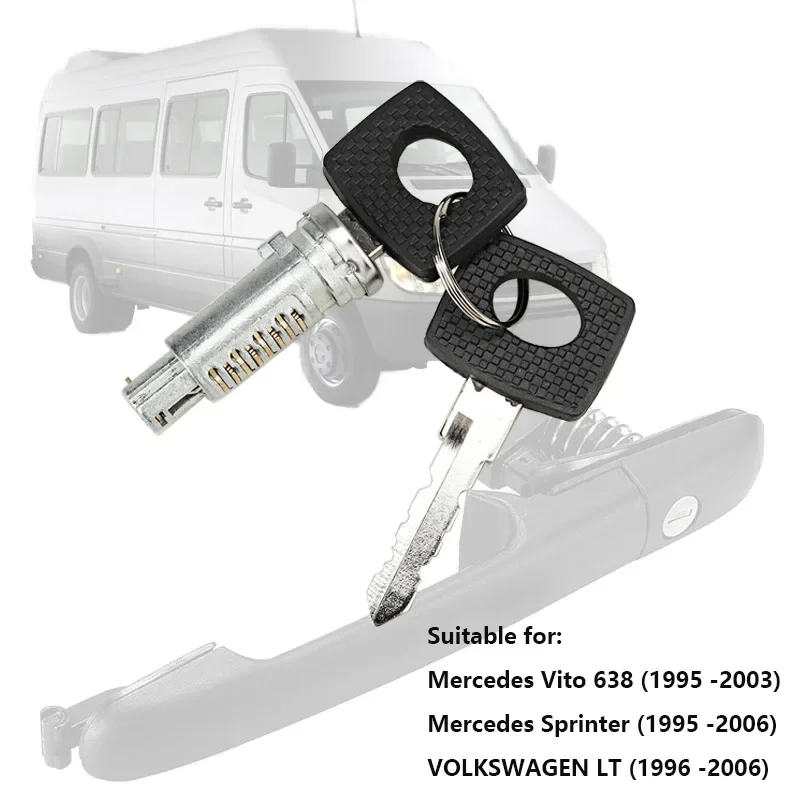 CAR DOOR LOCK BARRELS WITH 1 Lock Cylinders 2 Keys  FOR MERCEDES BENZ VITO W638 Mercedes Sprinter VOLKSWAGEN LT 6707600205