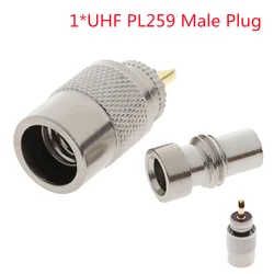 1PCS UHF PL259 Male Plug Straight Solder Connector Adapter Solder For RG58 RG8 RG400 LMR195 RG142 Cable