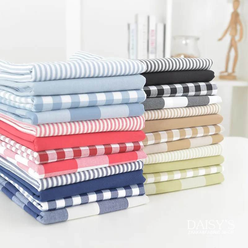 50*145CM Plaid Stripe Printed Fabrics Print Quilting Fabrics For Clothing Kids Dolls Decoration Textile Sewing Patchwork D30