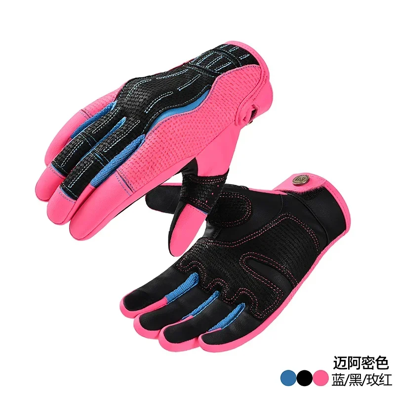 

Motorcycle Retro Riding Leather Gloves Wear-resistant Breathable Four Seasons Anti-Fall Anti-Slip Sensitive Touch Screen Gloves