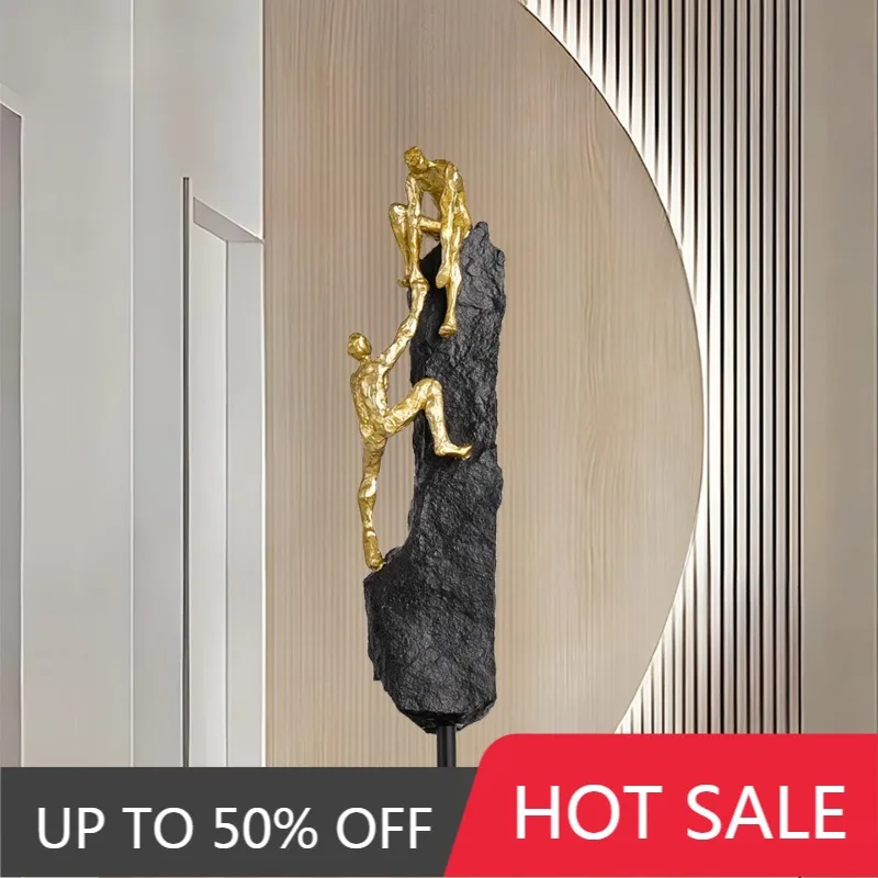 Mountaineering Figure Statues Resin Creative Luxury Sculptures Office Desktop TV Cabinet Sculptures Craft Living Room Home Decor