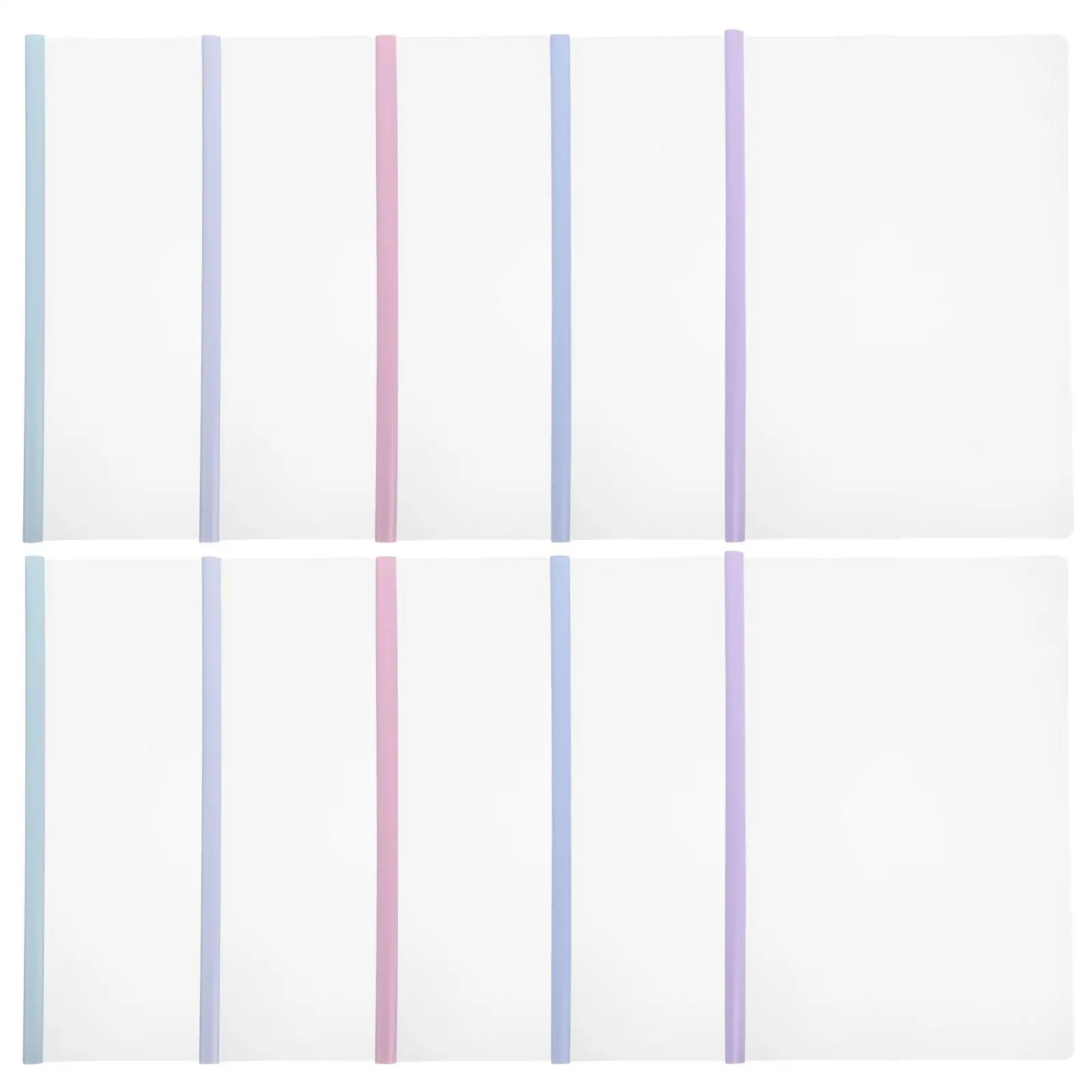 

10pcs A4 Waterproof Thick Transparent Drop Rod File Folders Binder Clips Sliding Plastic Document Covers Storage
