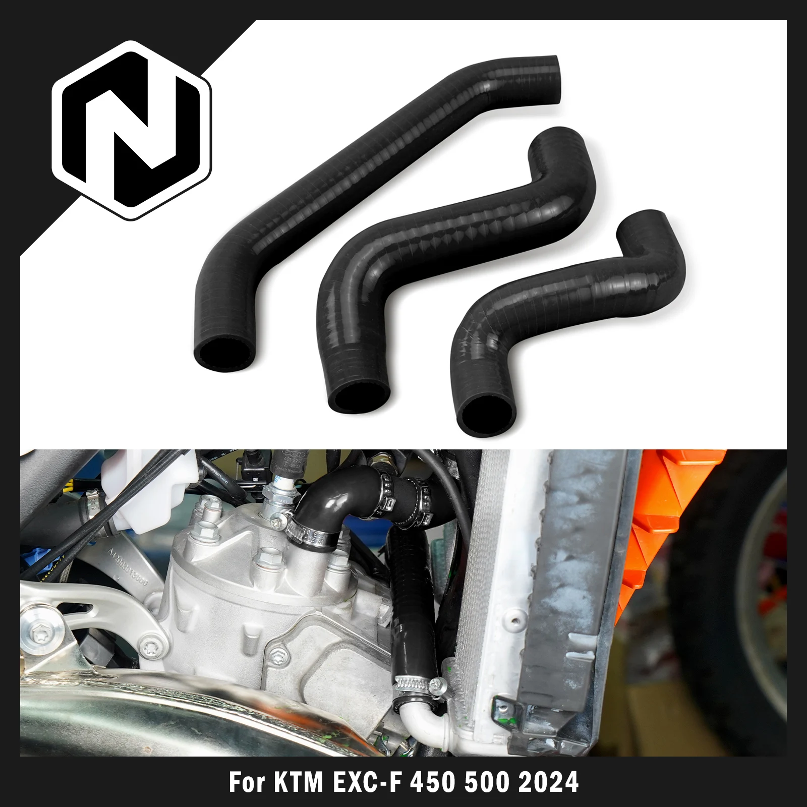 

2024 For KTM EXC 450F EXCF 500 XWF 500 Silicone Radiator Coolant Hose Kit For GasGas EC450F ECF 500 EX450F For Husqvarna FE 450