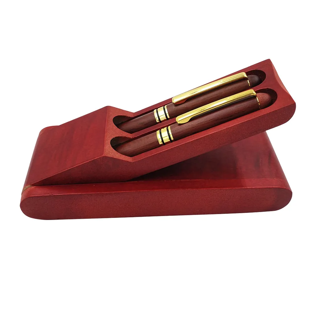 

3Pcs Wooden Signature Pen and Box Kit Retro Chic Stationery Set for Office Home Decoration DIY Storage Desk Organizer Business