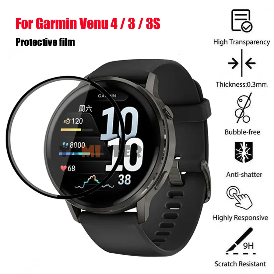 Protective Film For Garmin Venu 4 3 3S Smart Watch Screen Protector For Garmin Venu 2 Plus 2S Full Coverage Accessory Not Glass