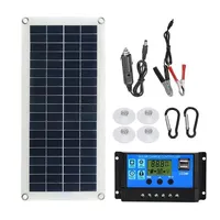 10W 30W 100W Solar Panel Kit Complete 12V 10-100A Controller Solar Cells For Car Yacht RV Boat Moblie Phone Battery Charger