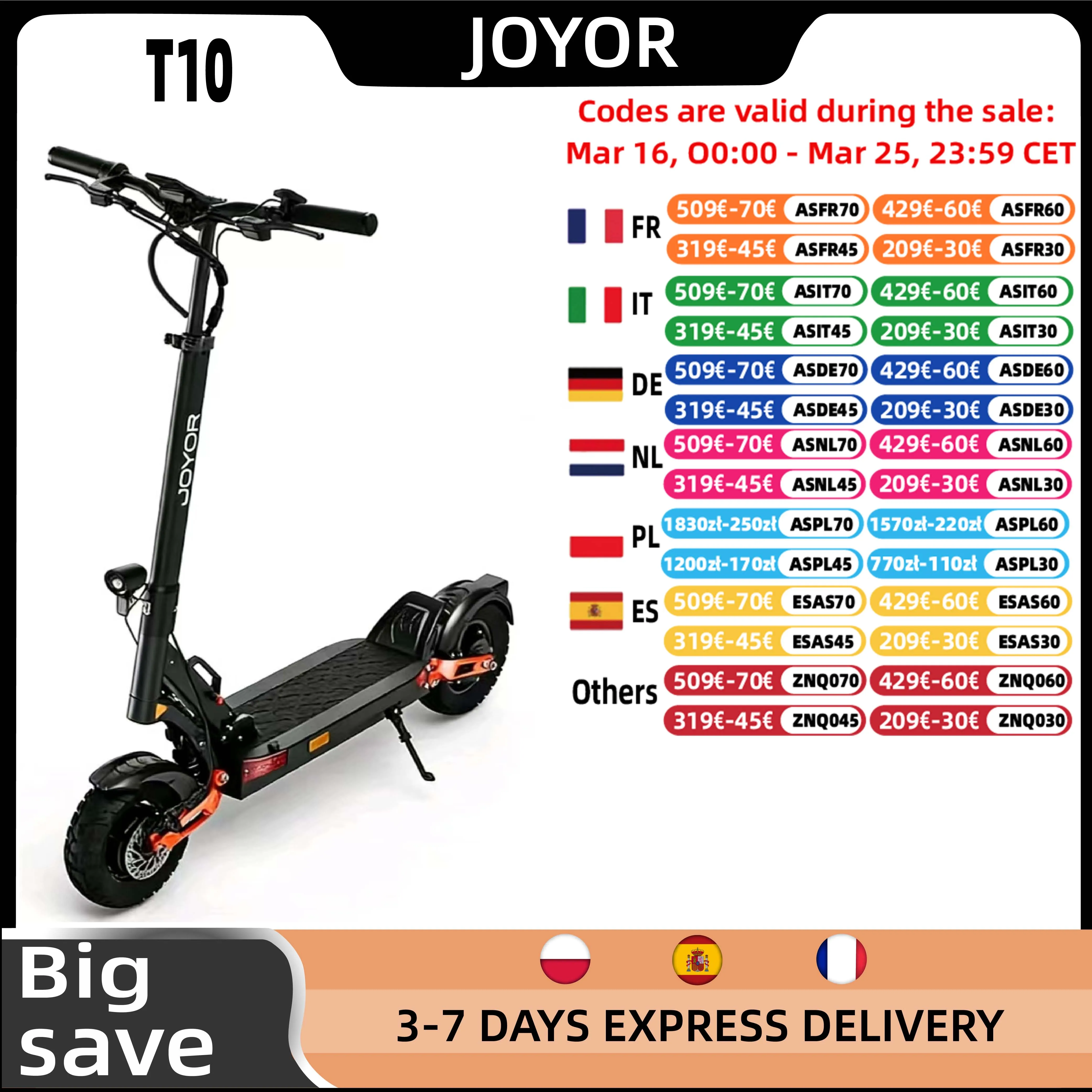 OOTD T10 Scooter électrique 500W moteur 48V13AH batterie ville tout-terrain Scooter électrique adulte 11 pouces Scooter électrique pliable