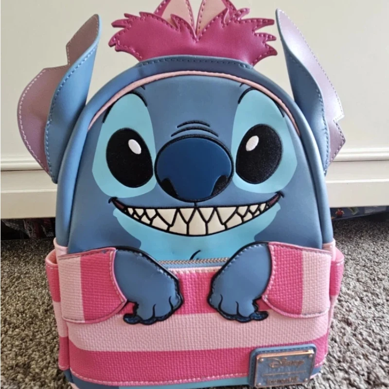 

Christmas Gift Loungefly Disney Stitch In Cheshire Cat Costume Exclusive Cosplay Mini Cartoon-Printed Blue And Pink Backpack
