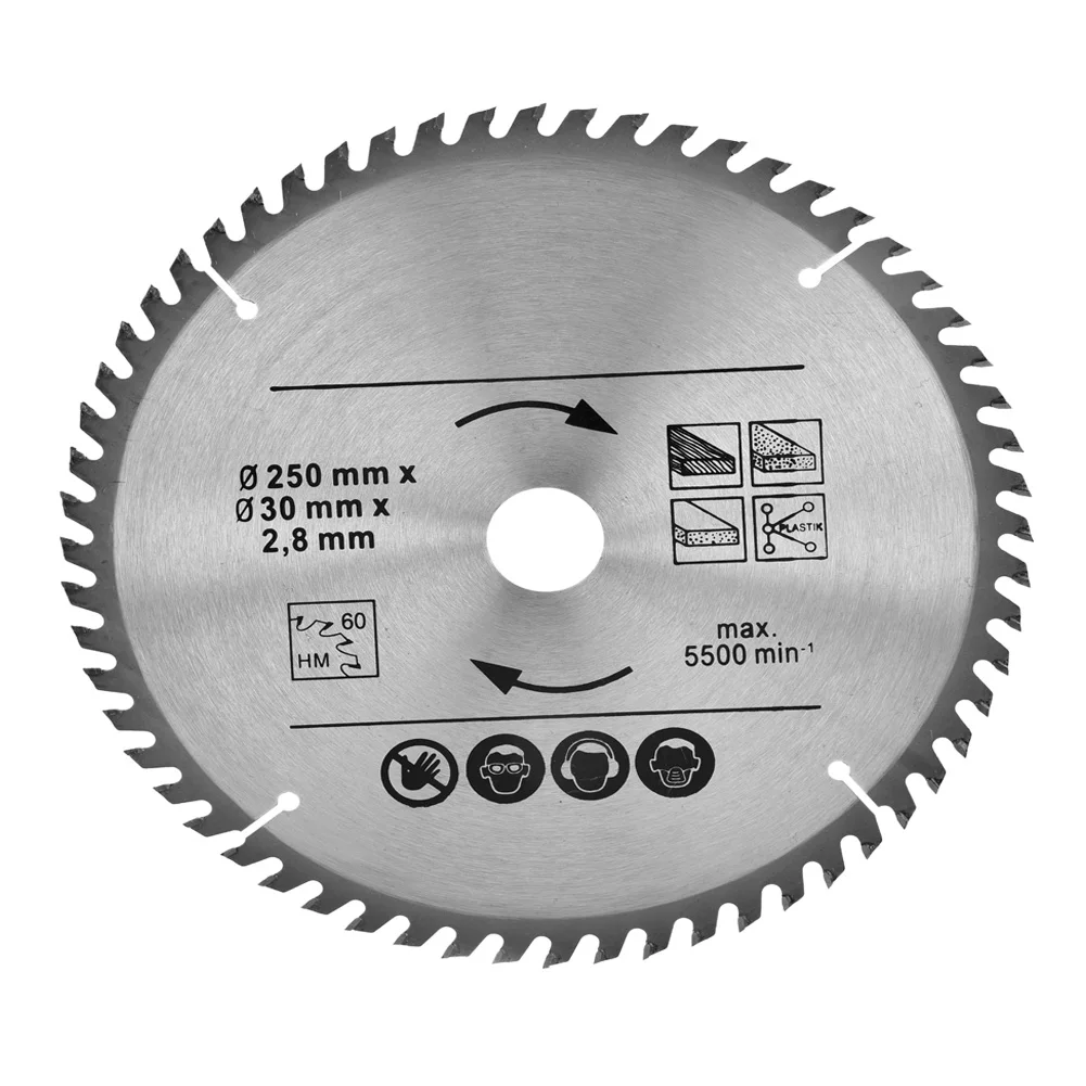 丸鋸刃 サークルソーブレード ディスク丸鋸刃 250mm 48T & 60T ソーディスクブレード ボア径30mm 丸鋸刃 ソーブレード