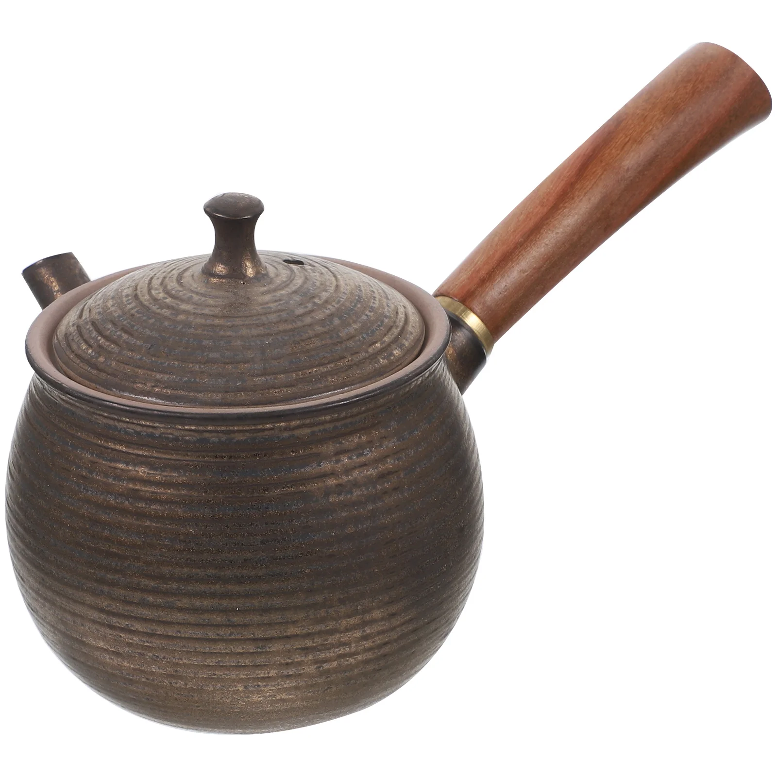 

Vintage Ceramic Wood Teapot Side Handle Small Pots Chinese Kettle Brewing Dispenser Retro Tea Making Pot Kitchen Diner Set