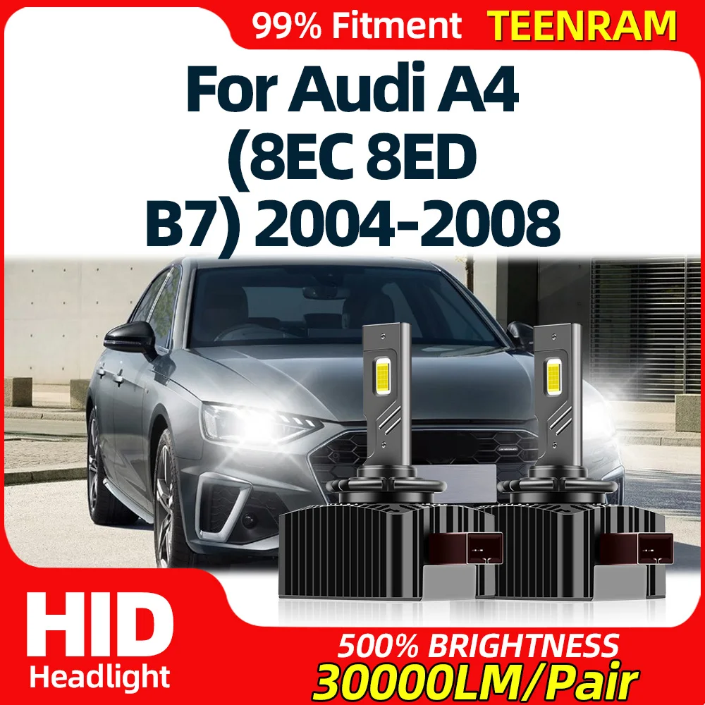 

30000LM LED Headlights Bulbs 120W Canbus Car Lights 6000K 12V HID Xenon Lamps For Audi A4 (8EC 8ED B7) 2004 2005 2006 2007 2008