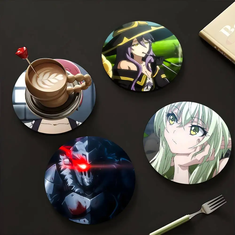 1pc Goblin Slayer Wooden Coaster Colour Printing Cup Mat Home Desk Decoration Gifts