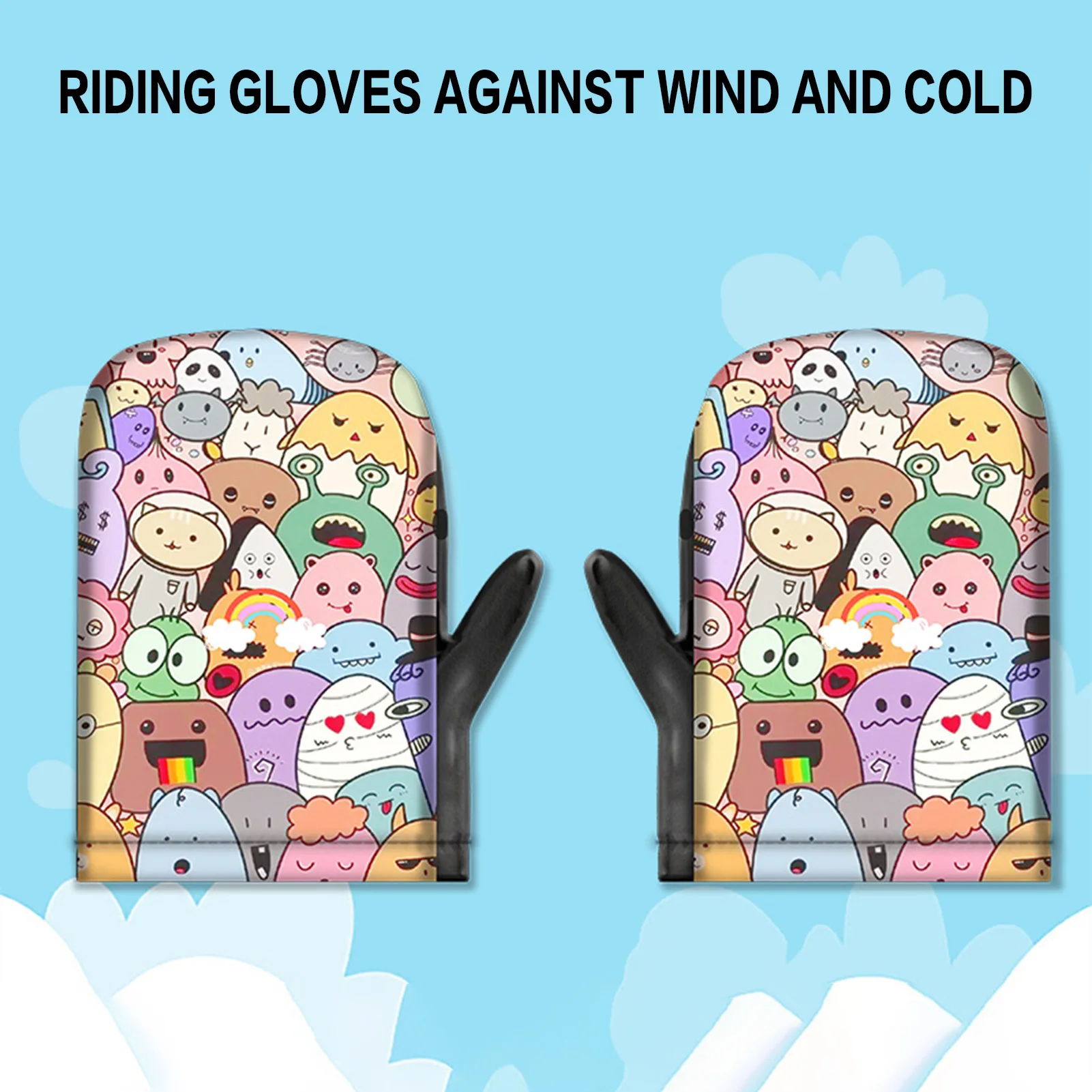 1 Pasang Penutup Stang Sepeda Listrik Musim Dingin Berlapis Bulu Tebal Tahan Air Tahan Angin Universal Penutup Stang Sepeda Motor