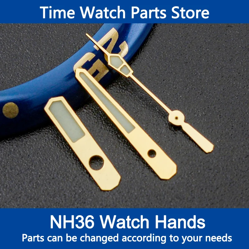 

Modified Watch Hands Green Luminous Logbook Needle Gold Watch Accessories for NH35/NH36/4R/7S Movement