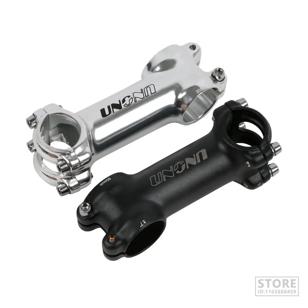 UNO Bike Stem Ultralight 7 Degree 28.6 25.4MM 60-130MM MTB Road for Fork Mountain Bicycle Kalloy Black Sliver