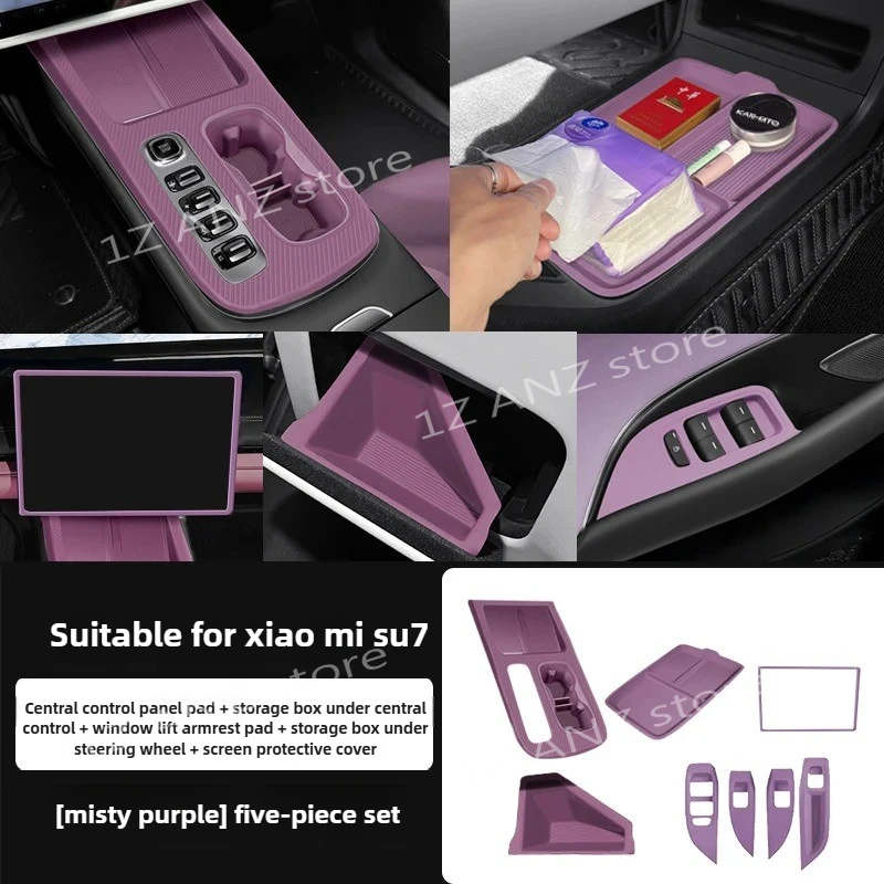 

For Xiaomi SU7 Cup Slot Protective Pad Accessories Tools Water Cup Cover Central Control Wireless Charging Silicone Pad Storage