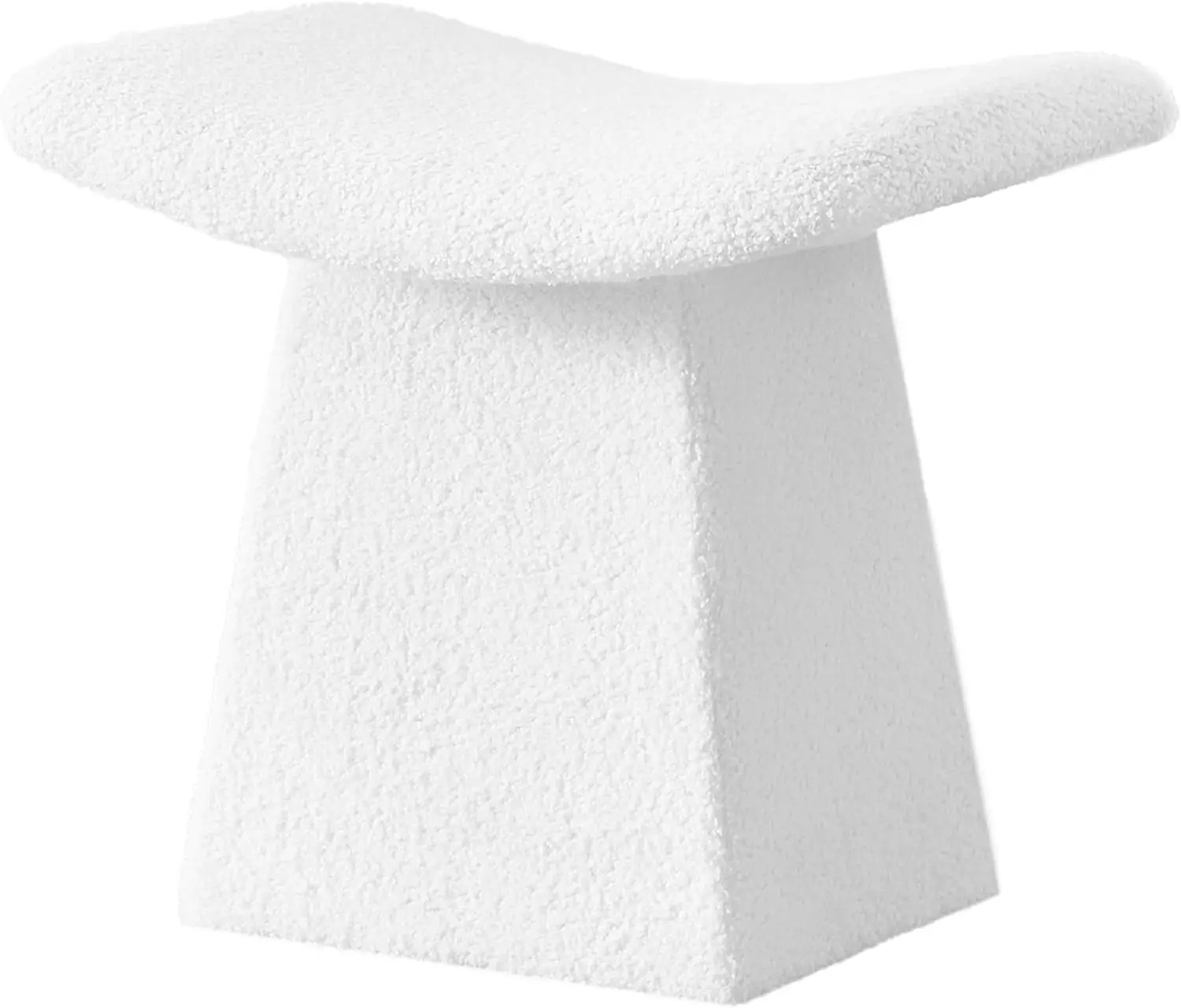 

Footstool Ottoman, Modern Boucle Foot Stool With Sturdy Wooden Legs Sofa Bench Extra Seat Chair For Living Room, Entryway,