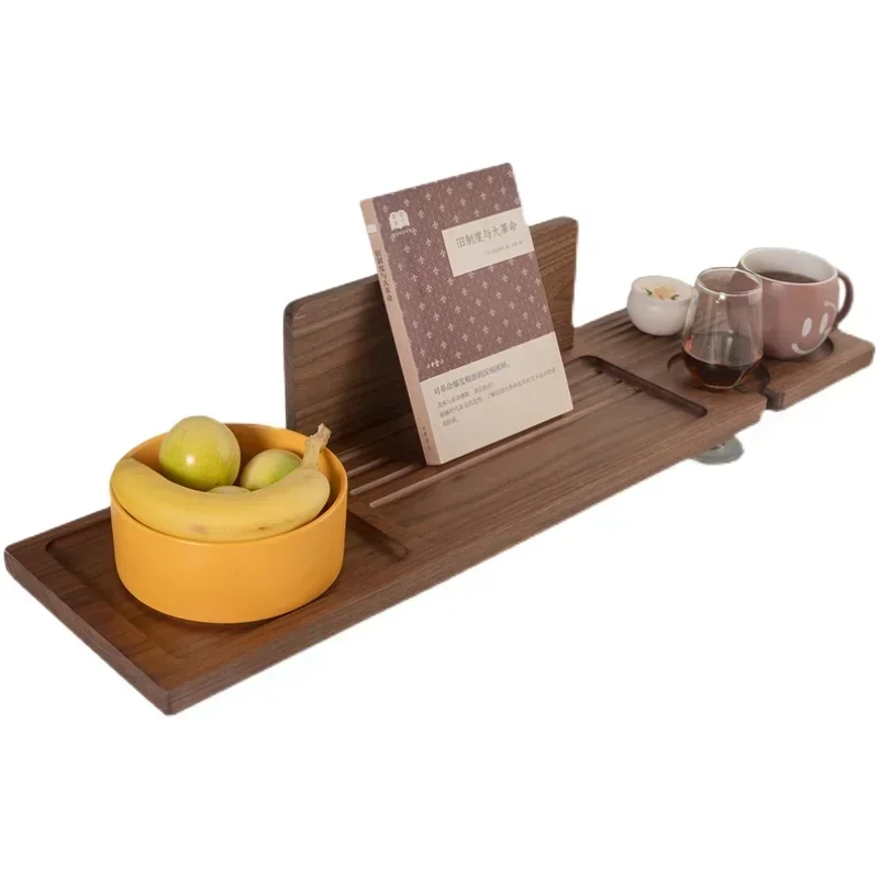 

Luxury Rack Layer Bathtub Tray Bathroom Holder Wine Towel Tablet Table Bathtub Tray Wood Storage Plateau Bois Accessory