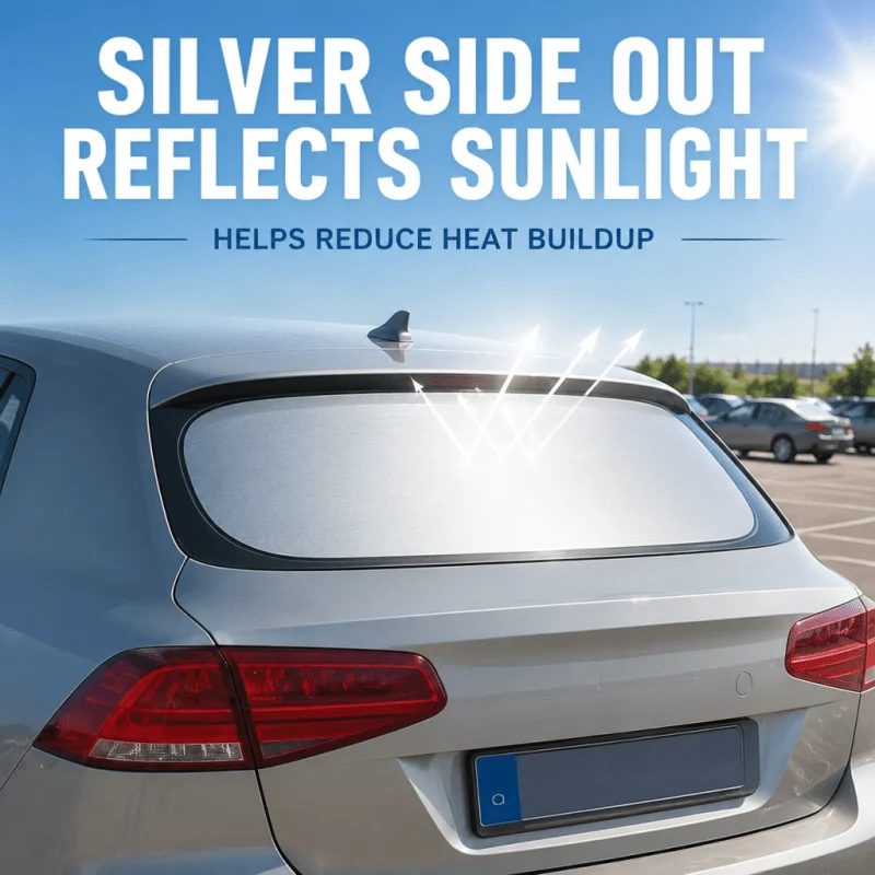 Car Sun Shade UV Protection Folding Auto Rear Window Sunshade Universal Car Window Visor with Suction Cups