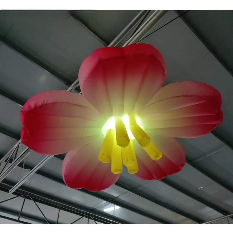 

Blossom Hanging 1.5m Dia Inflatable Led Plum Inflatable Flower With 16 Colors Changing Light For Event Showing Stage Decoration