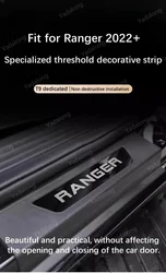 Car Pickup Threshold Strip Door Sill Scuff Plate Protector Trim Pedal Sticker Accessories Fit For Ford Ranger T9 2023 2024