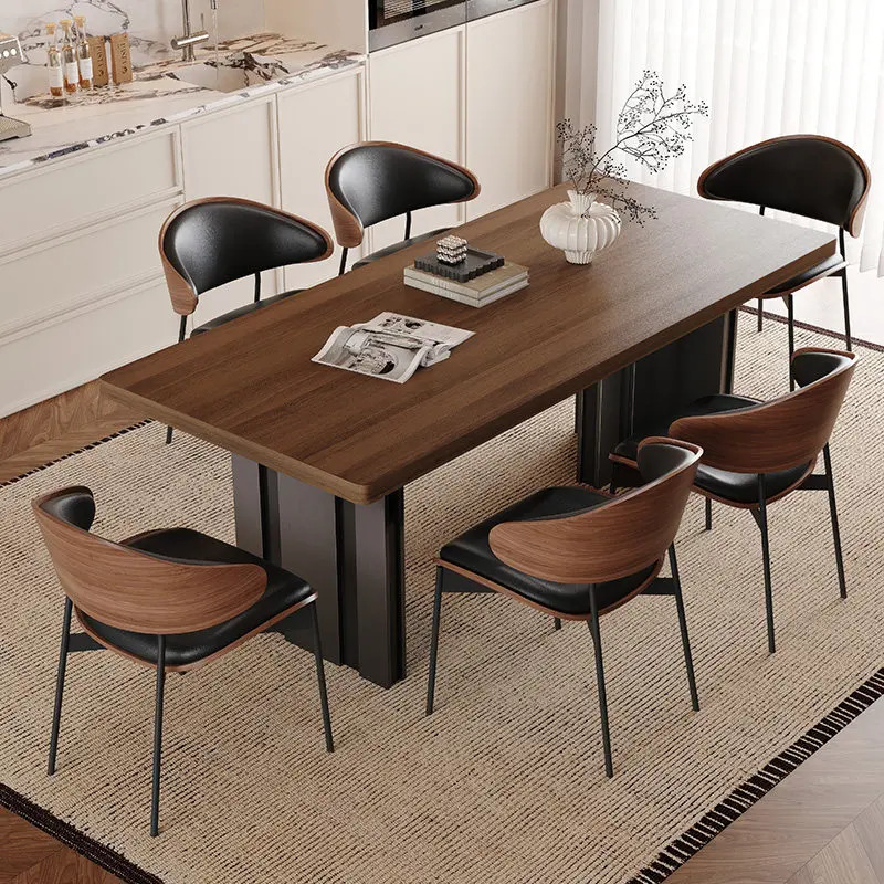 

Brown 6 Person Dining Table Wood Modern Unique Wooden Living Room Dining Table Restaurant Nordic Mesas De Comedor Furniture Home
