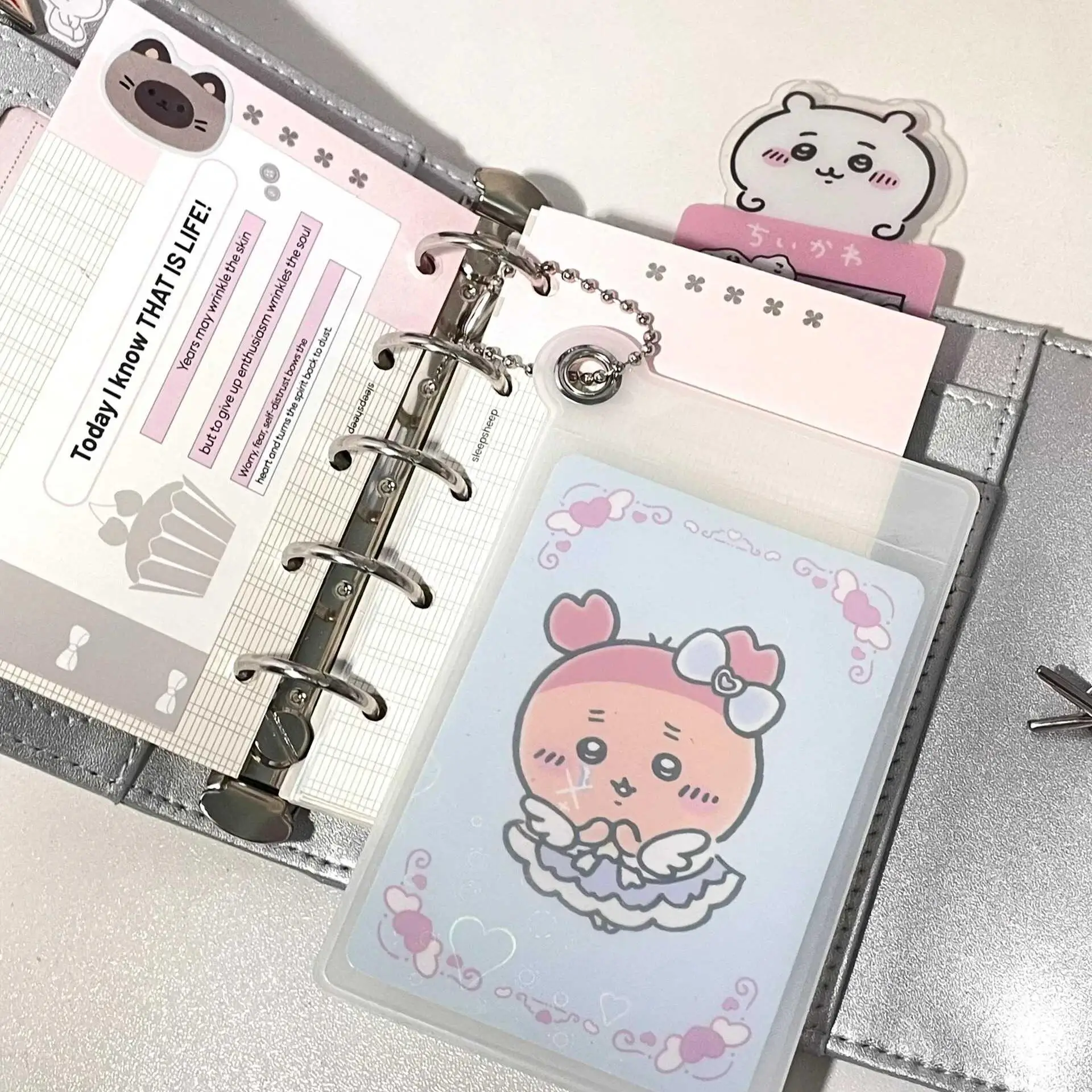 1 قطعة كتيب M5 ذو أوراق فضفاضة ثلاثية الطي بلون فاتح، كتاب جيب بسيط محمول، دفتر ملاحظات #3