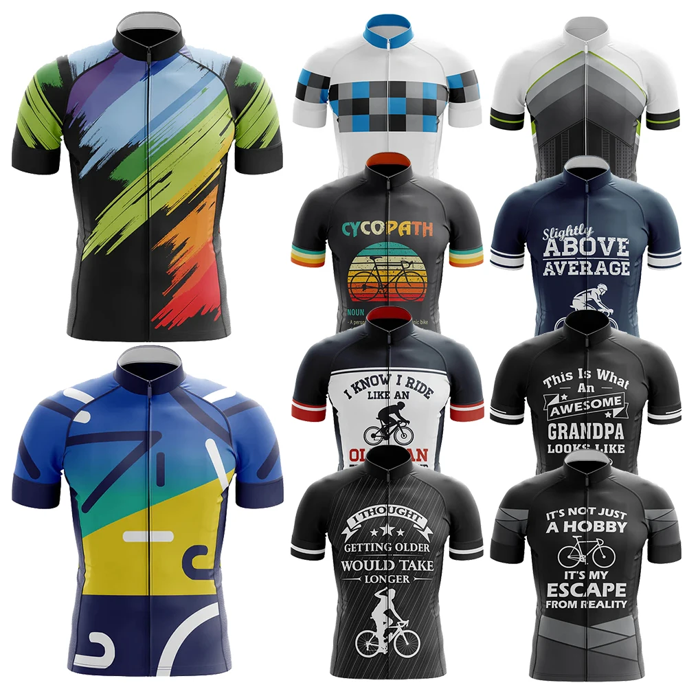 

Rainbow Cycling MEN'S Cycling Jersey Breathable Short Sleeve Bib Shorts with Durable 20D Gel Pad for Mountain Bicycling MTB Cl