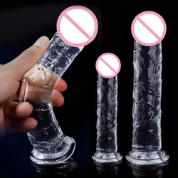 Realistic Jelly Penis para Mulheres, Dildo de Ventosa, Big Dick, Masturbador Feminino, Estimulador do Clitóris, Lesbian Sex Toys, 7 Tamanho