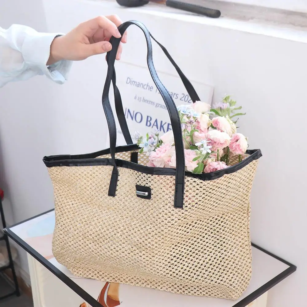 

Ins Summer Straw Tote Bag Boho Beach Woven Straw Bag Vacation Casual Shoulder Bags for Ladies/Girls