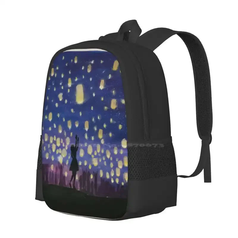 Latn Night Hot Sale Schoolbag Backpack Fashion Bags Paper Lanterns Night Sky Twilight