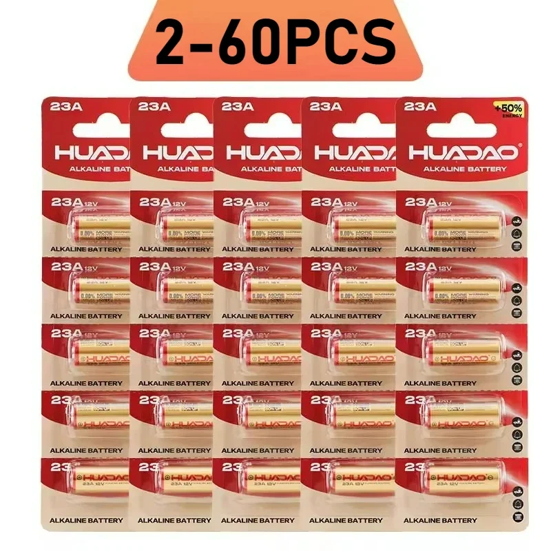 23A 12V Alkaline Battery 5-60PCS, Long-Lasting Power for Doorbell, Remote Control, Toys, Compatible with L1028 A23 E23A GP23A
