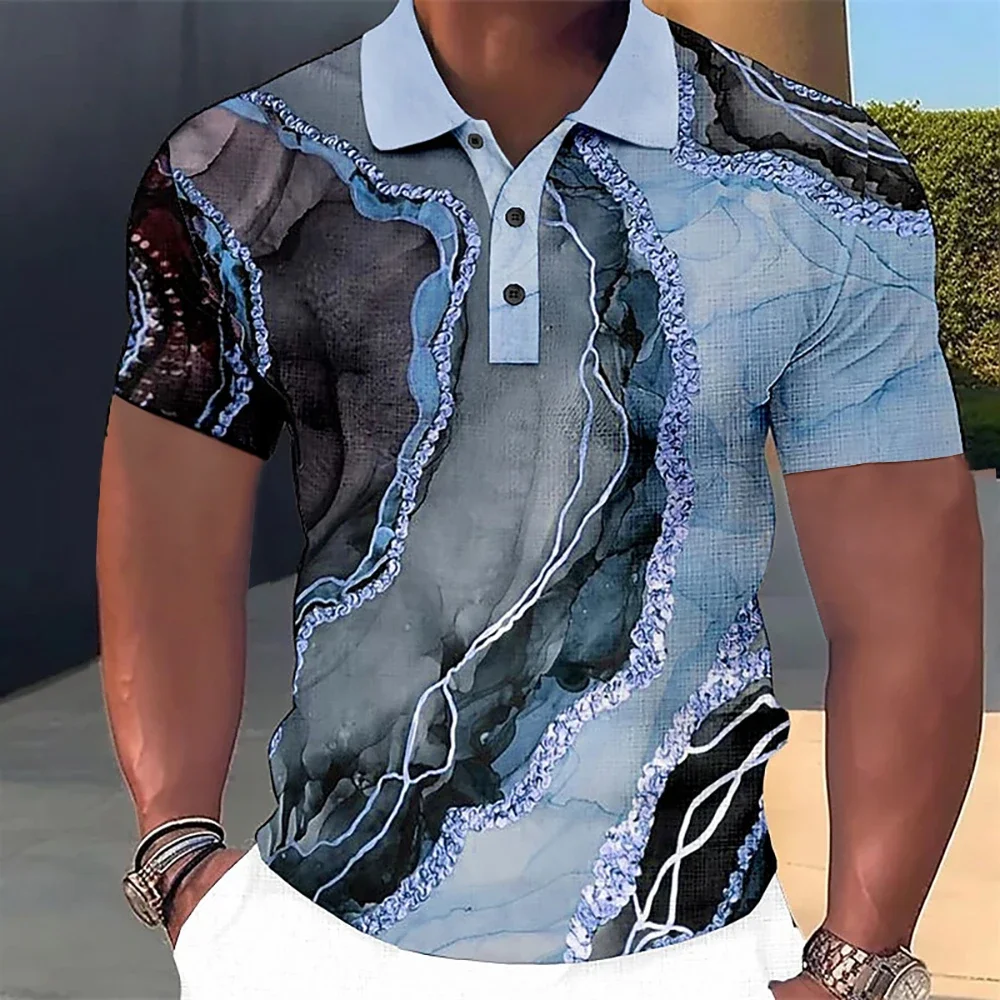 2024 New Men\'s Summer Comfortable and Casual 3D Colored Printed Fashion Men\'s Street Designer Short sleeved Extra Large Shirt