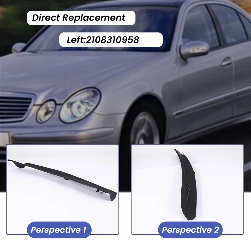

Front Windshield Wiper Cowl Trim Water Deflector Plate Neck Trim Panel For Mercedes Benz E-Class W210 1996-2002-A99D