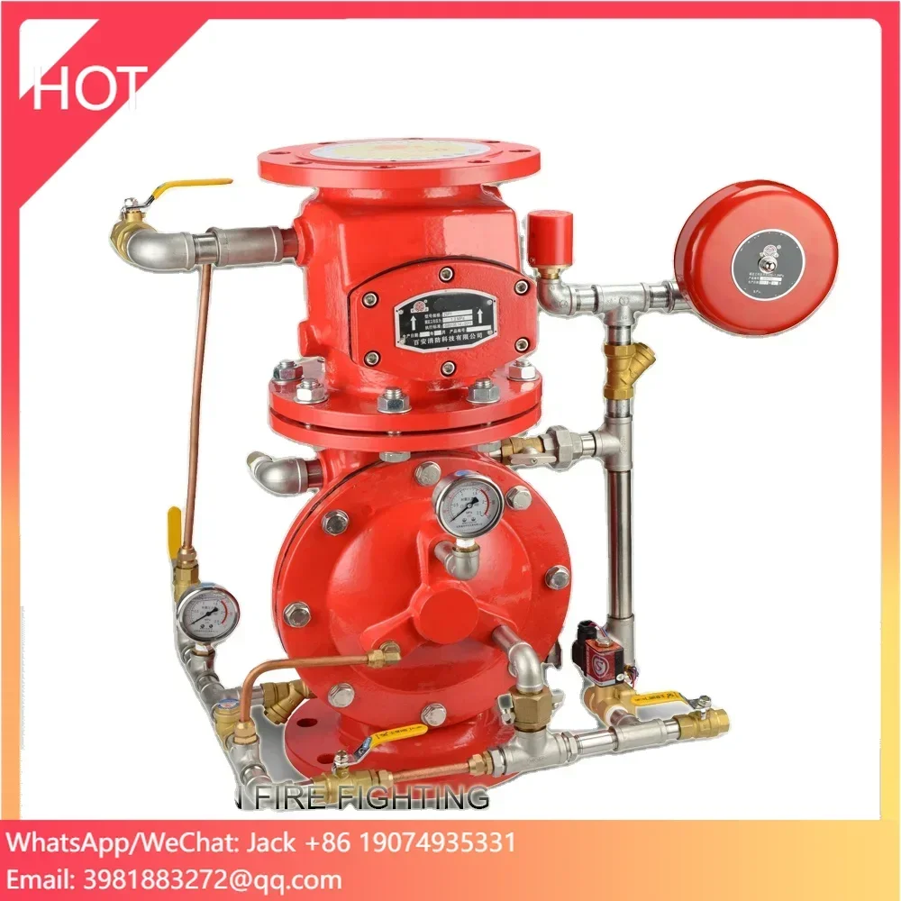 

Pre-action fire alarm valve for deluge valve and alarm device