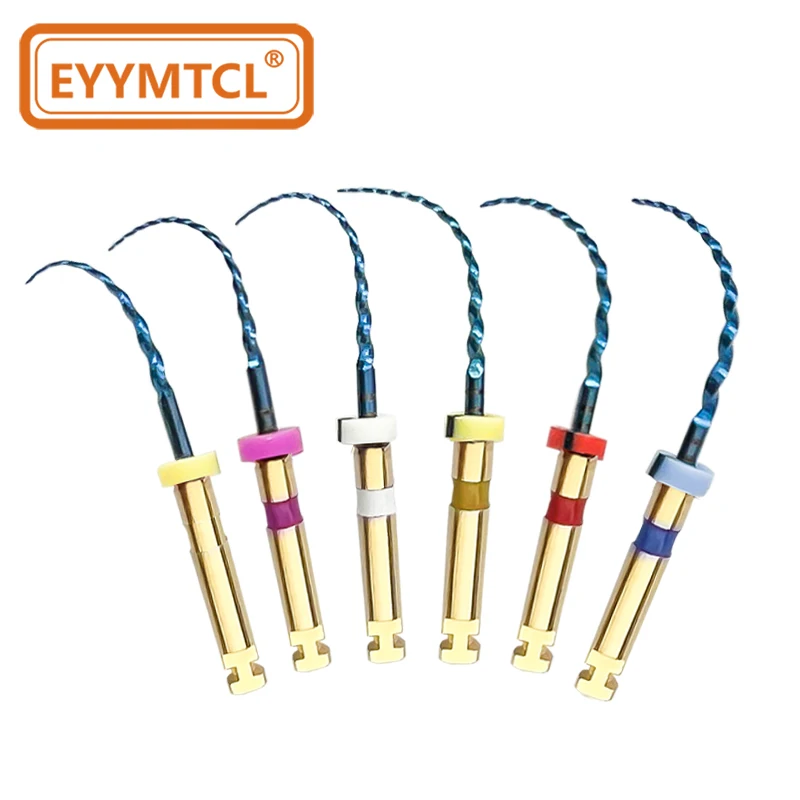 

EYY Dental Endodontic Root Canal File 6Pcs/Box Blue Nickel Titanium Heat Activation Rotary Files Dentistry Root Canal Material