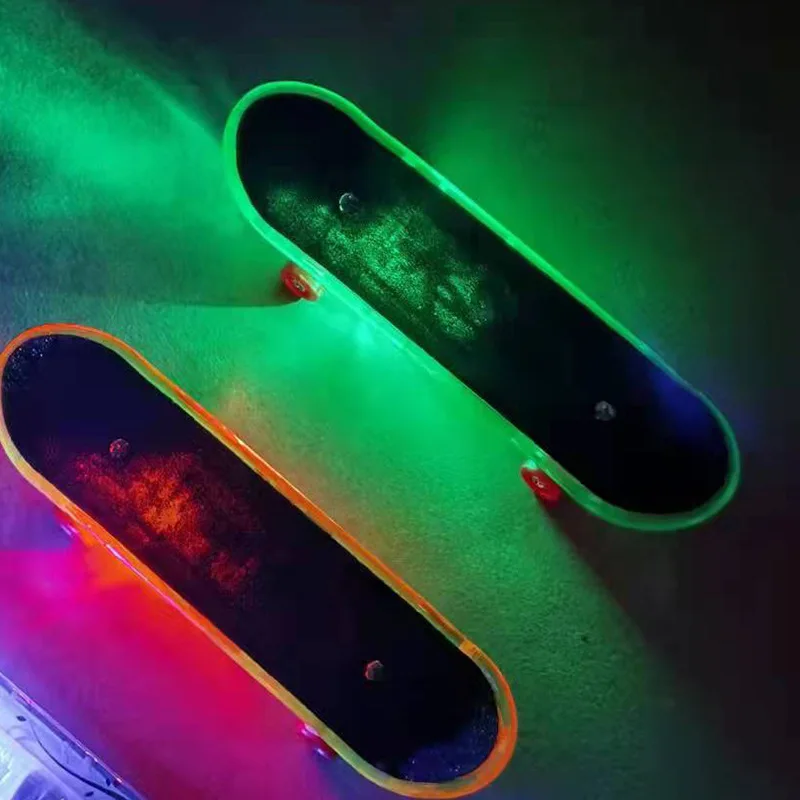 

LED Light Mini Alloy Fingerboard Professional Finger SkateBoard Basic Fingerboars Frosted Finger Skateboards Toy for Child