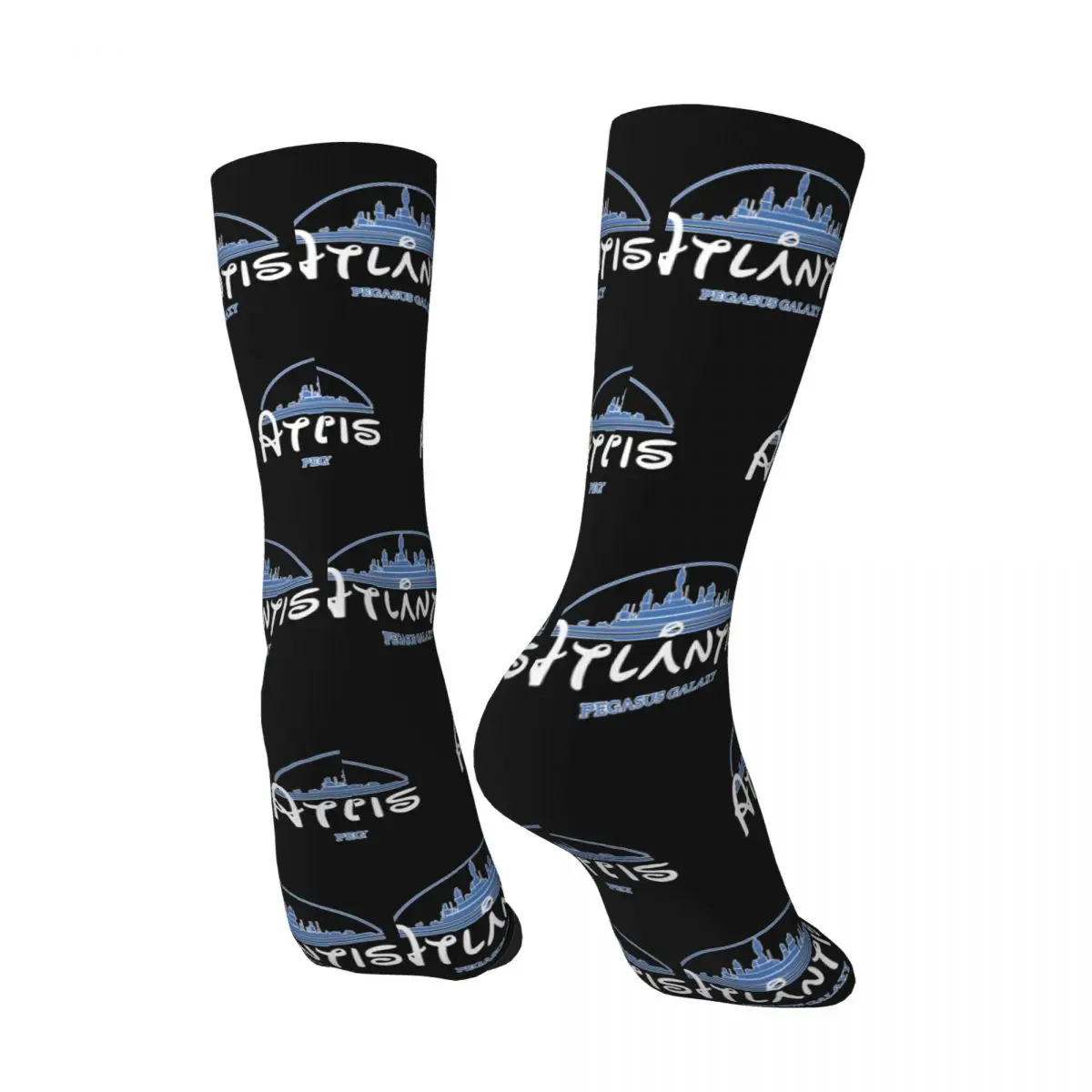 Crazy compression The Wonderfull City Sock for Men Harajuku A-Atlantiss Quality Pattern Crew Sock Novelty