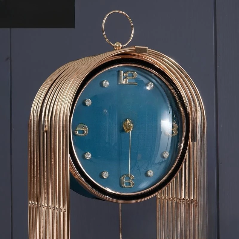 

Modern light luxury metal floor clock, living room home fashion personalized large clock