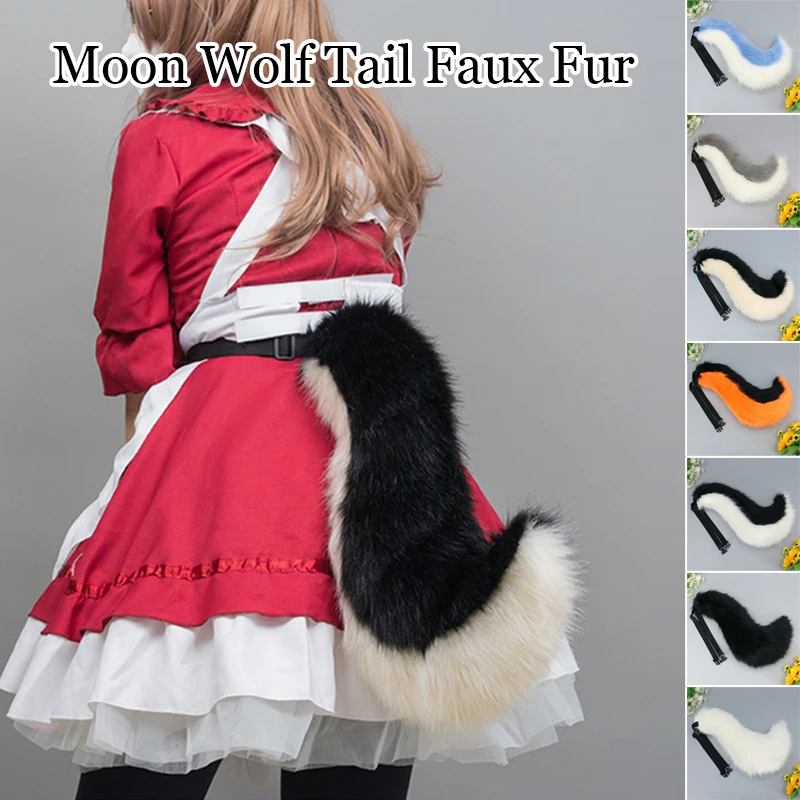 

Plush Wolf Tail Girl Cosplay Accessories Fluffy Faux Fur Moon Wolf Tail Women Lolita Cosplay Animal Tails Halloween Party Decor