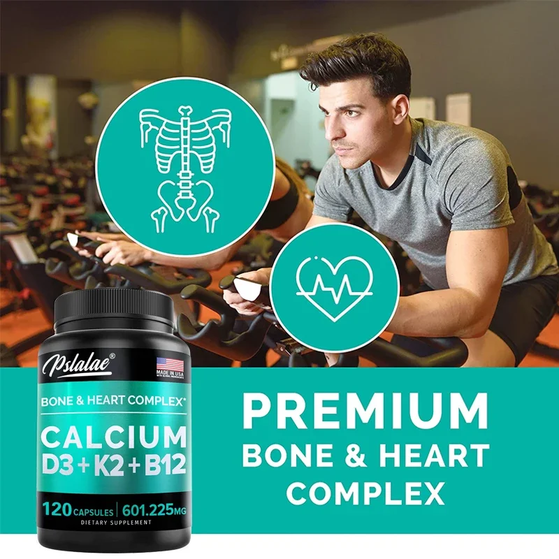 4-in-1 Calcium Supplement for Women and Men Bone and Heart Complex with Vitamin D3 K2, Calcium Supplement + Vitamin Calcium