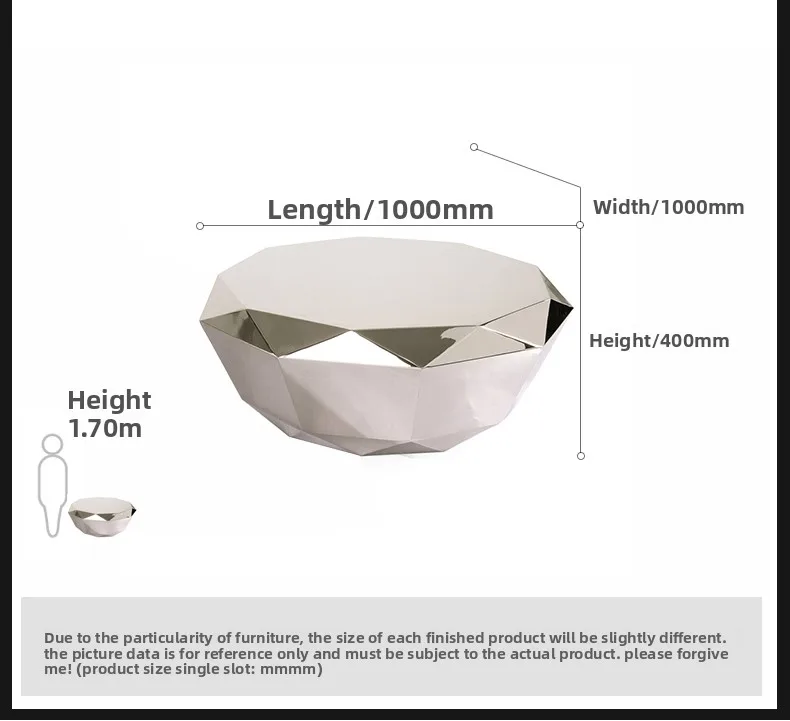 طاولة قهوة ماسية من الفولاذ المقاوم للصدأ، فندق غرفة المعيشة على الموضة الإبداعية الحديثة