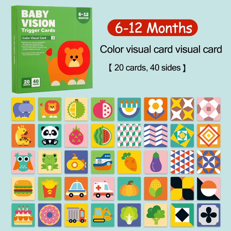 Tarjetas De Estimulación Visual En Blanco Y Negro Y Color Para Bebés De 0 A 36 Meses
