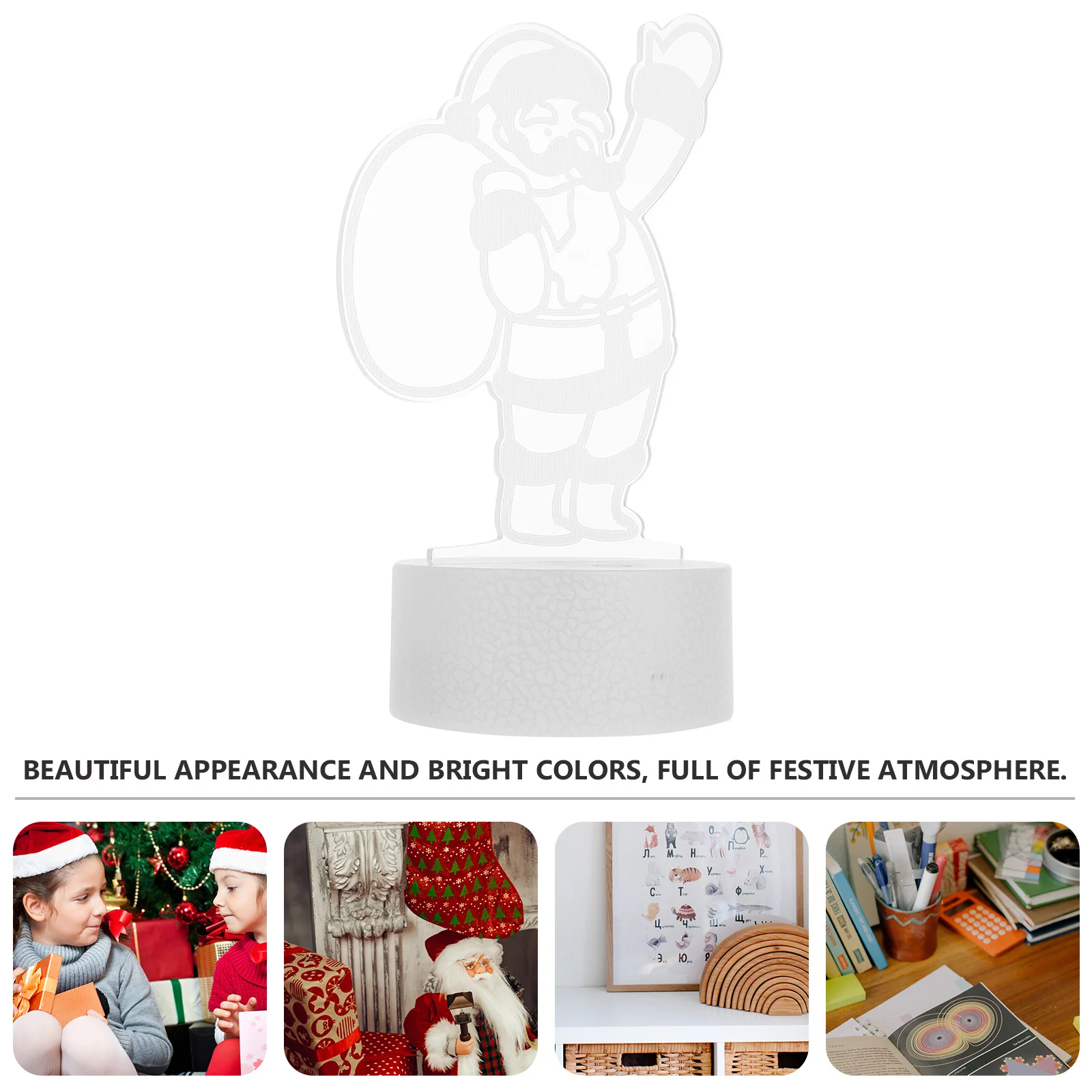 

3D Illusion Night Light Santa Claus LED Lamp for Christmas Party Home Decor Table Lamp No Included Night Light