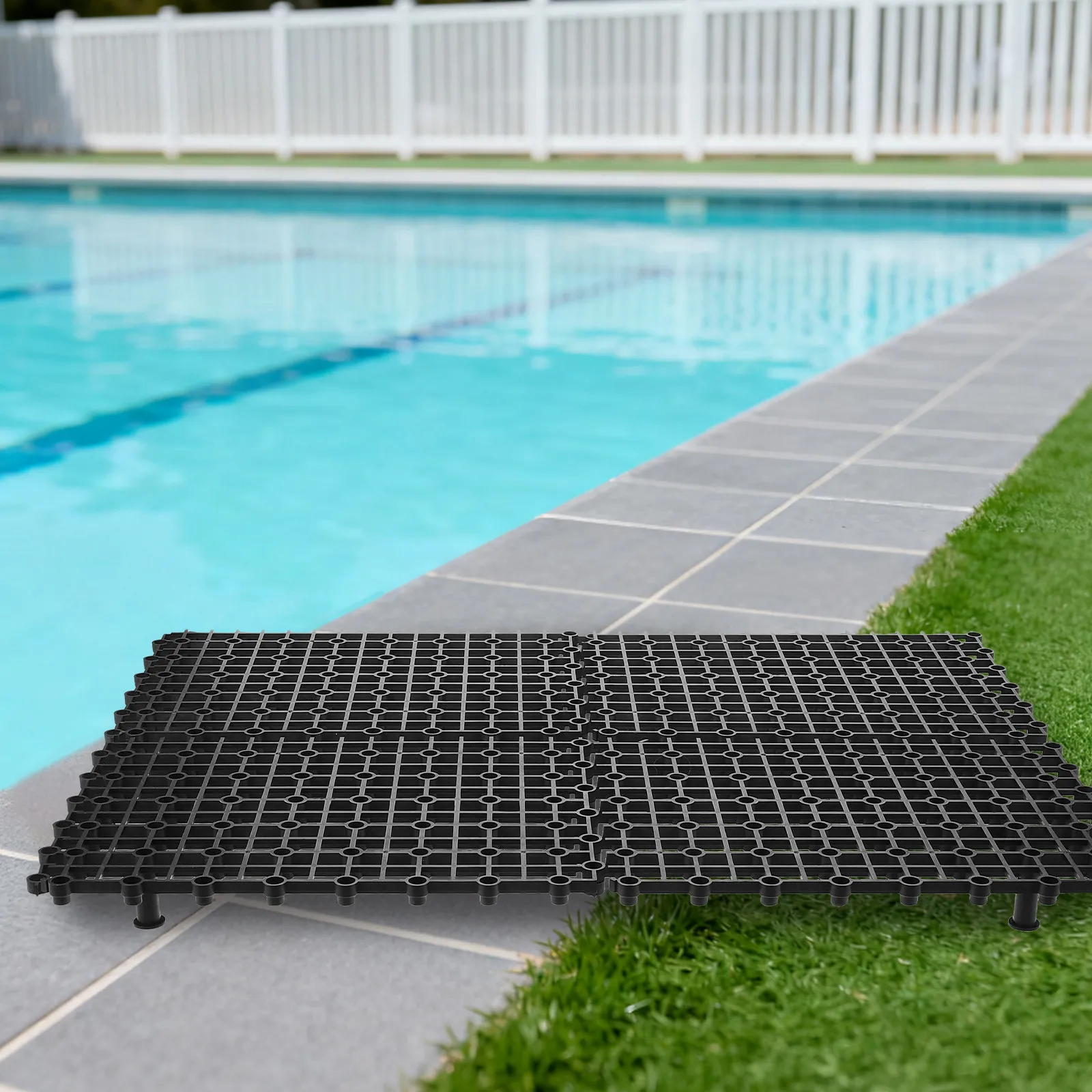 4Pcs Heavy Duty Modular Pond Grate Plastic Fountain Basin Grid Reservoir Deck Concealment Tray for Garden Waterfall Filtration